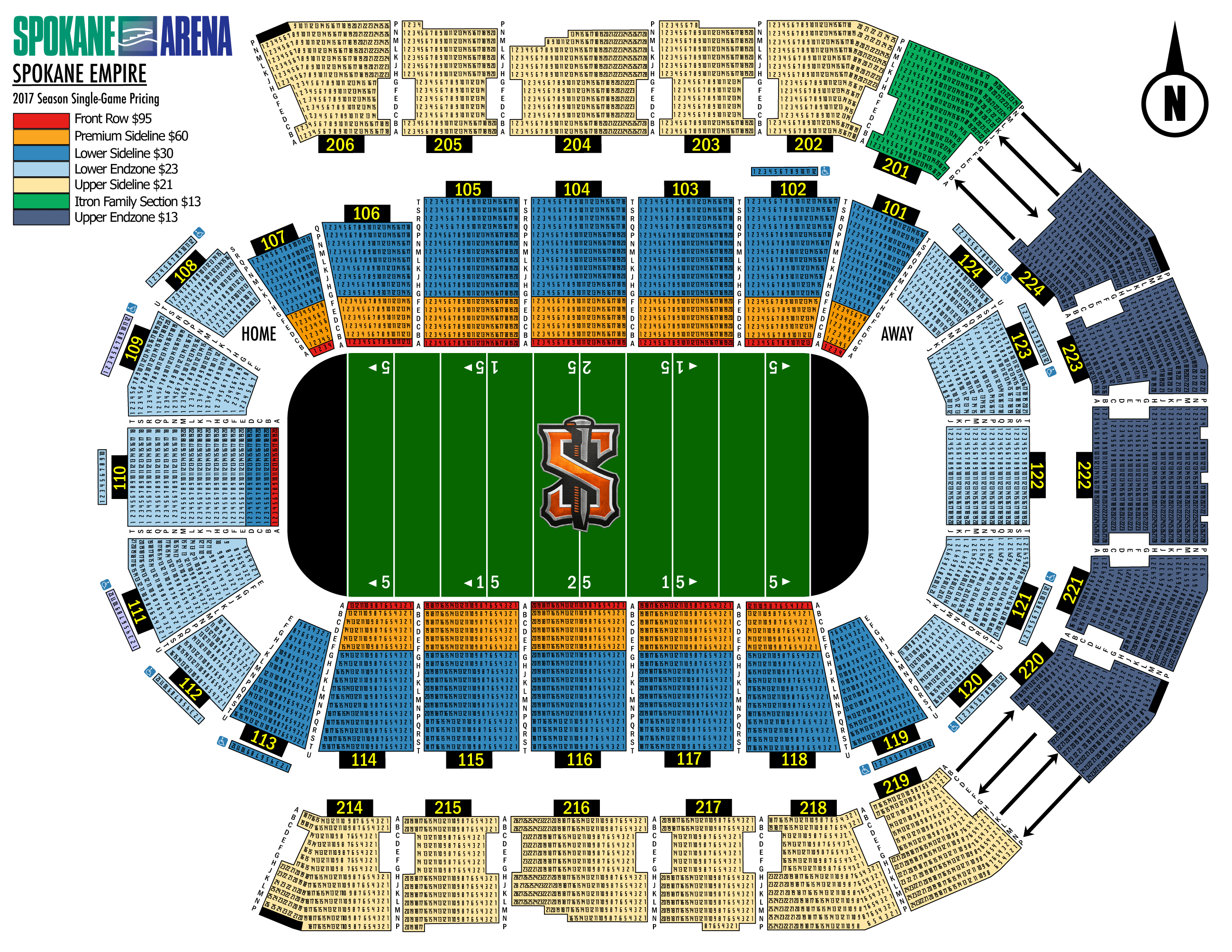 Spokane Arena Seating Map 7834